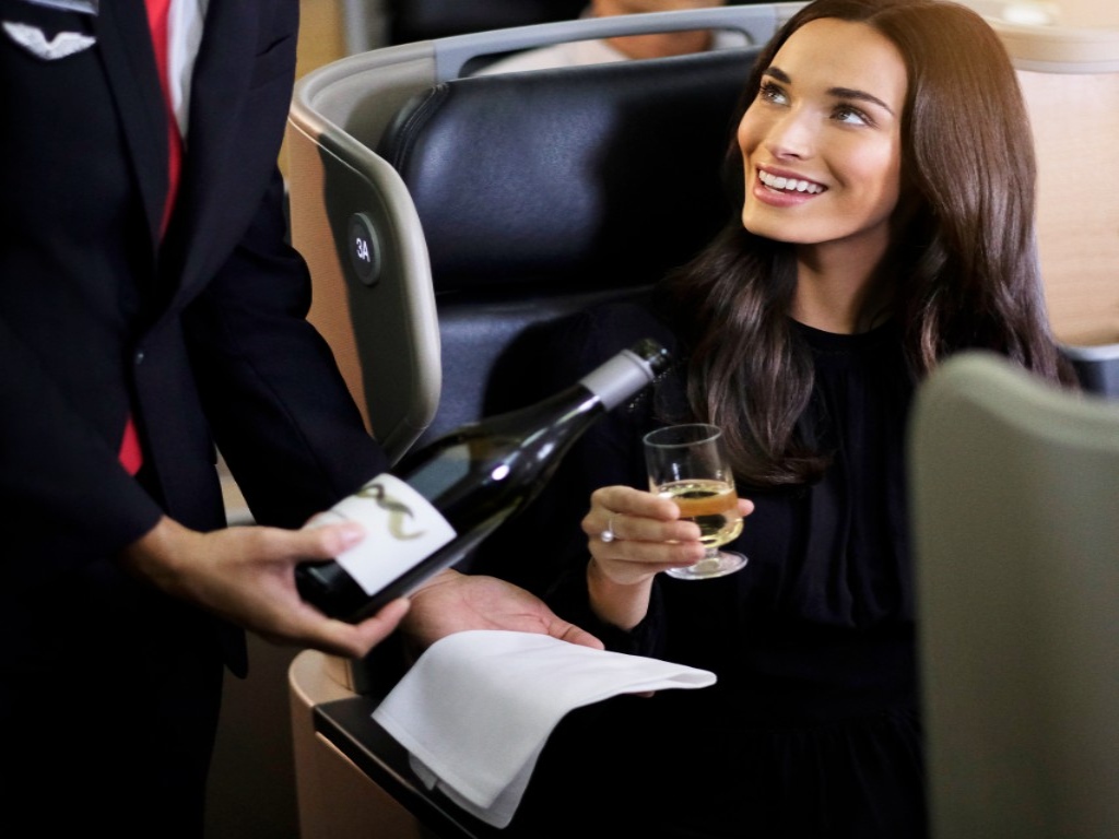 Qantas Business Class Drinks Options